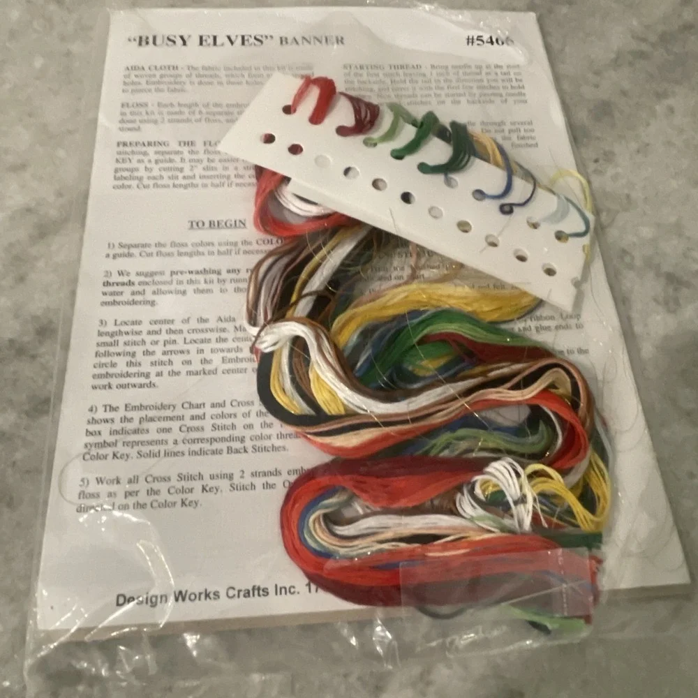 Design Works Cross Stitch Kit 5466 Elff Banner Joan Elliott Incomplete See Cond